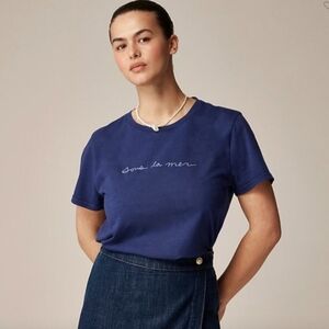 J. Crew Large Sous La Mer French Tee Navy Blue Under The Sea